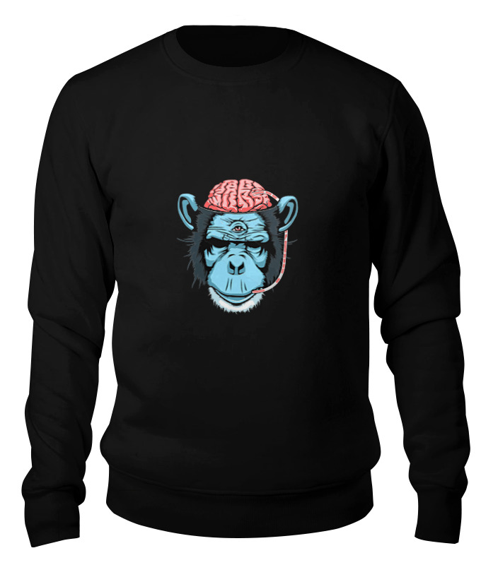 

Свитшот унисекс Printio Brainmonkey черный XS, Brainmonkey