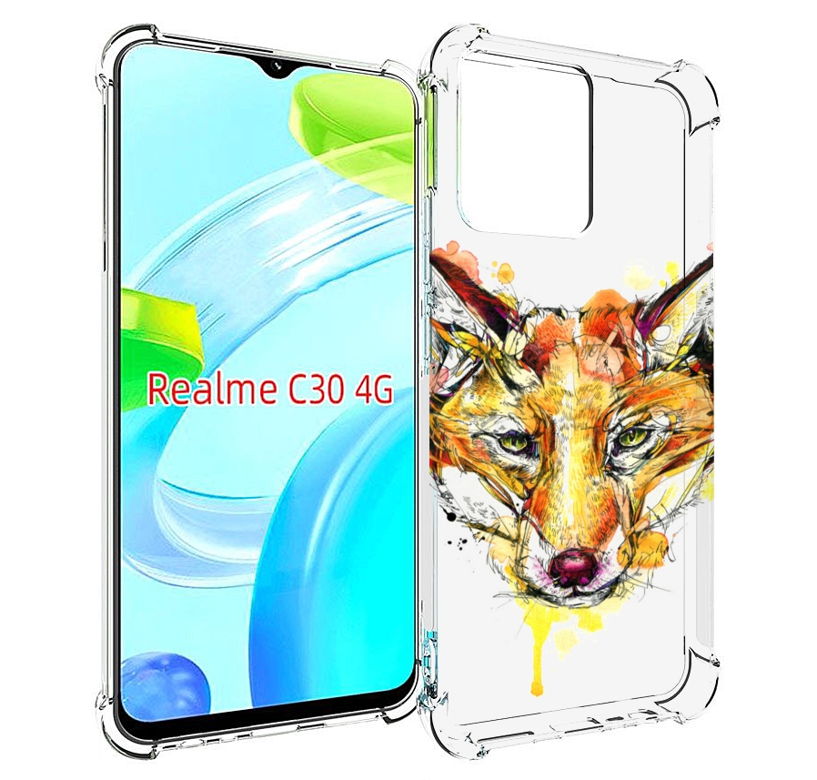 

Чехол MyPads Акварельная лиса для Realme C30 4G / Narzo 50i Prime, Прозрачный, Tocco