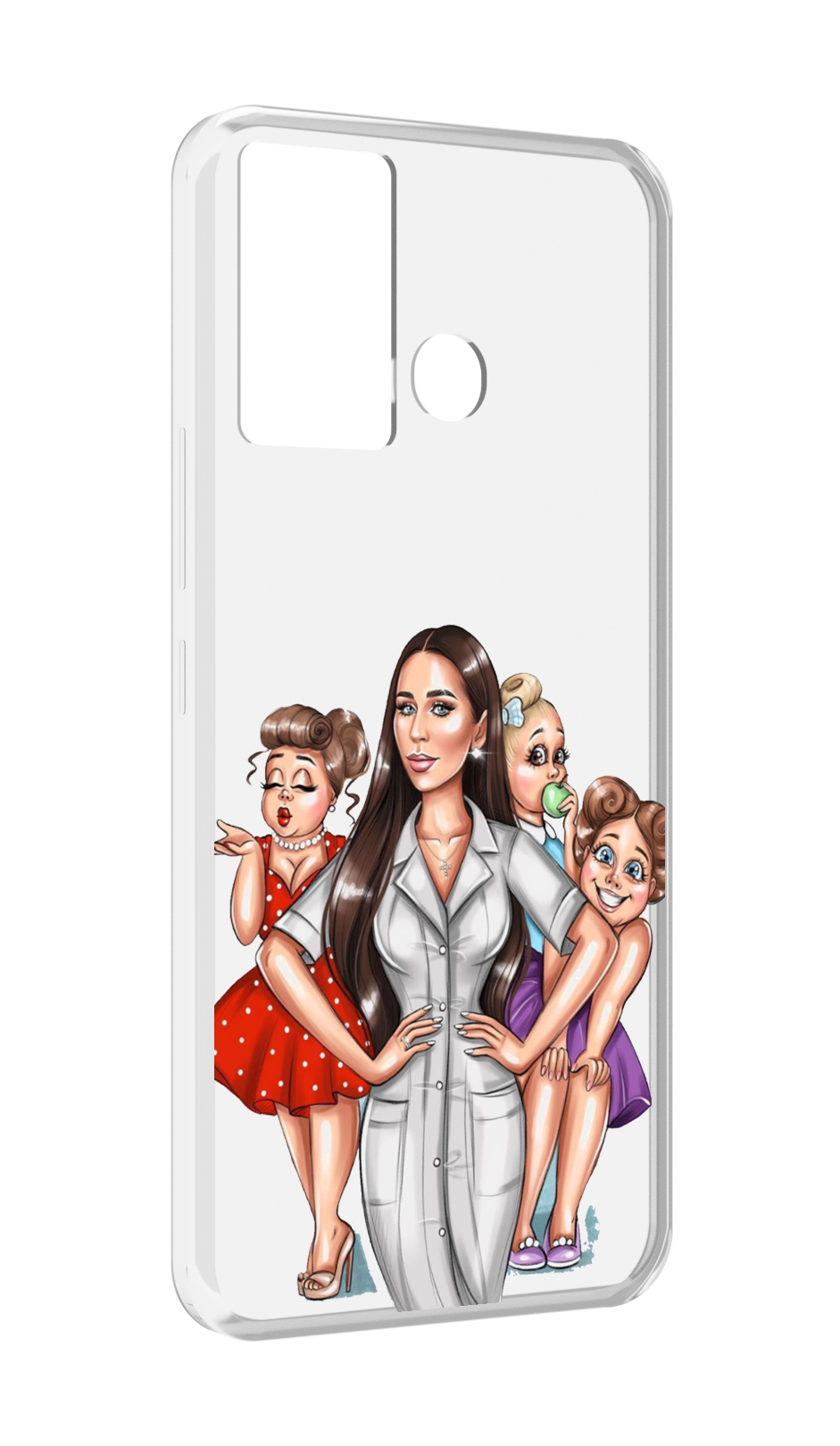 

Чехол MyPads Милые-дамы женский для Infinix Hot 12 Play, Прозрачный, Tocco