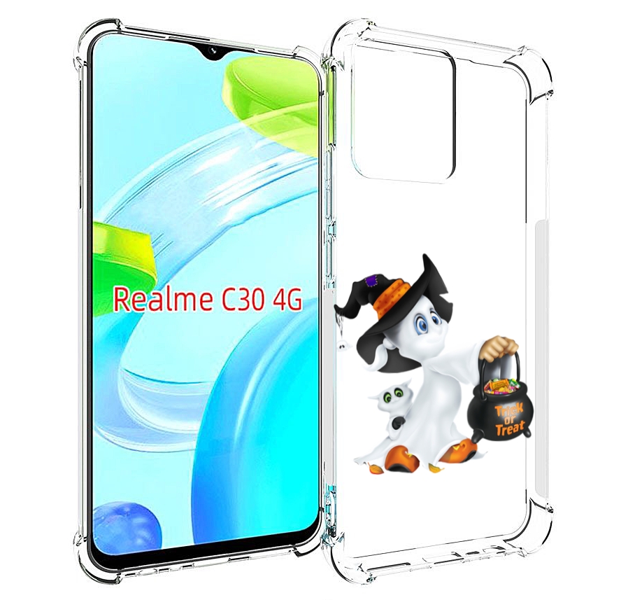 

Чехол MyPads Маленький призрак для Realme C30 4G / Narzo 50i Prime, Прозрачный, Tocco