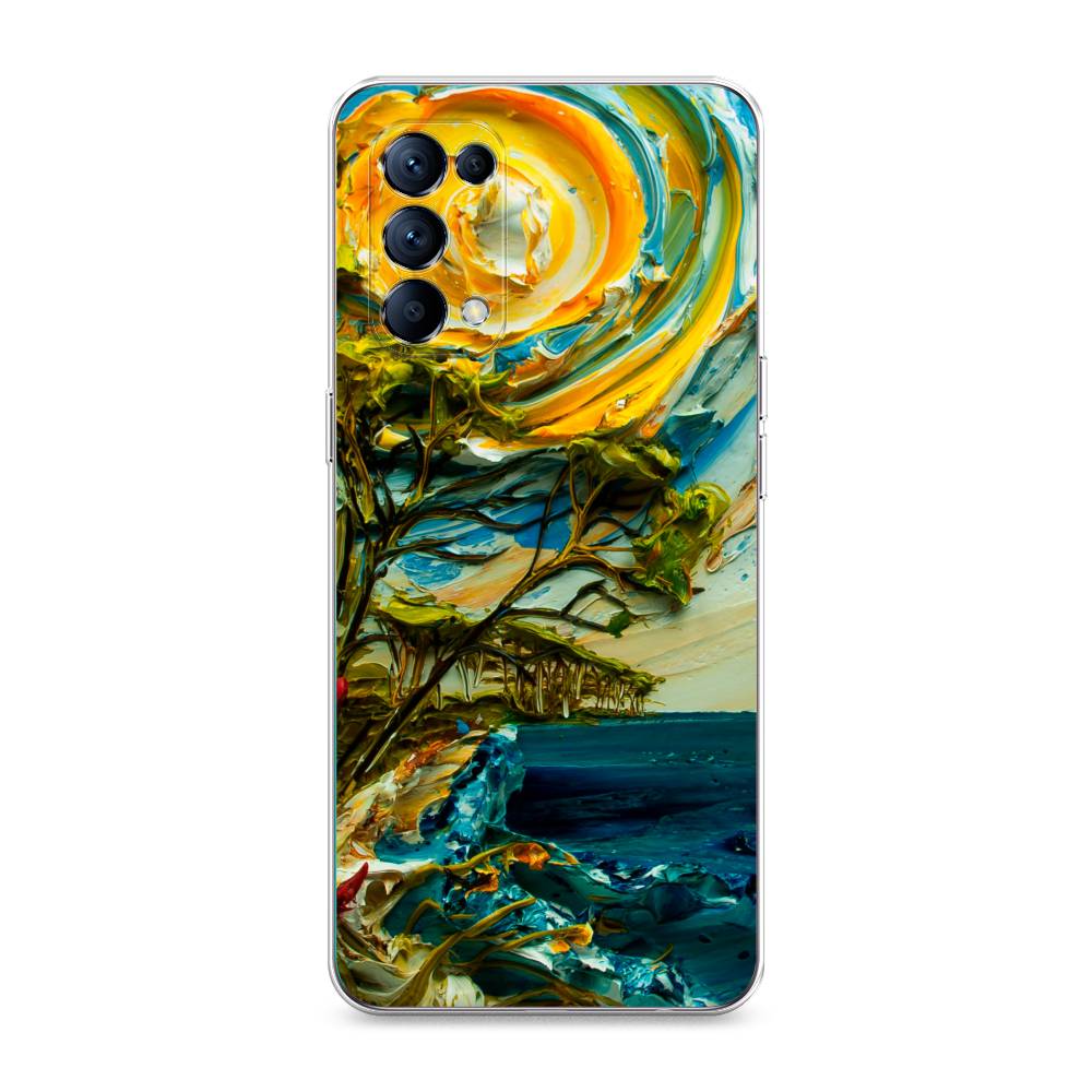 

Чехол для Oppo Reno 5 "Солнце живопись", Желтый;синий, 255250-4
