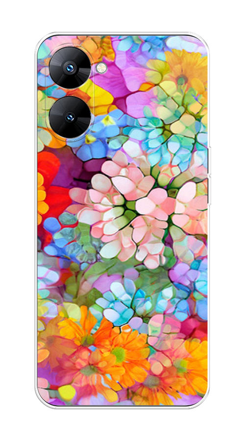 

Чехол на Realme V30 5G/V30T 5G "Цветы витраж", Оранжевый;розовый;голубой, 2513550-3