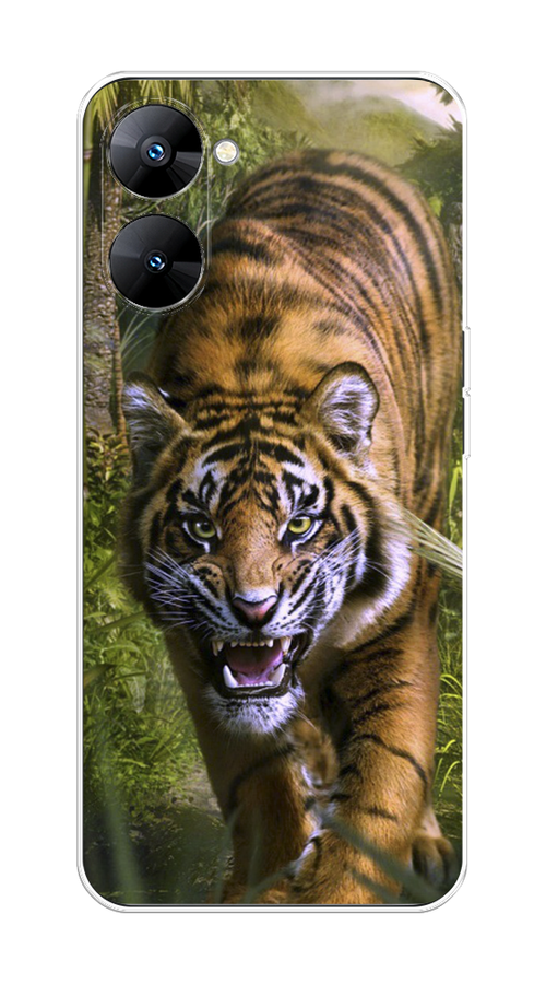 

Чехол на Realme V30 5G/V30T 5G "Тигр в джунглях 2", Оранжевый;зеленый, 2513550-1