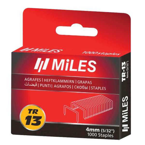 

Набор скоб для степлера Miles, тип 13, 14 мм (1000 штук)