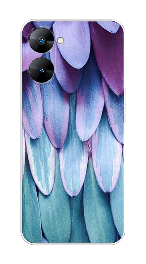 

Чехол на Realme V30 5G/V30T 5G "Синее перо", Фиолетовый;голубой, 2513550-3
