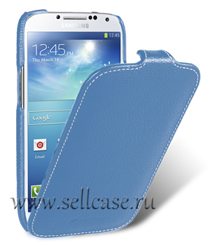фото Кожаный чехол melkco для samsung galaxy s4 gt-i9500 - jacka type - синий