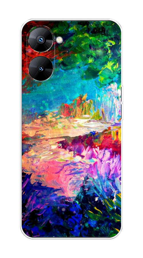 

Чехол на Realme V30 5G/V30T 5G "Лес-гуашь", Синий;розовый;зеленый, 2513550-4