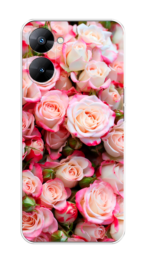 

Чехол на Realme V30 5G/V30T 5G "Много роз", Розовый, 2513550-2