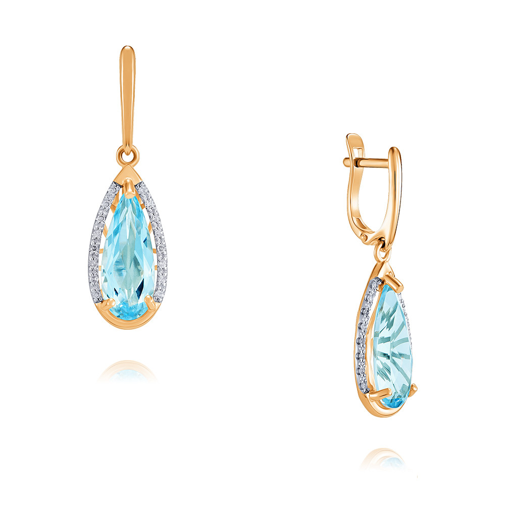 

Серьги подвески из красного золота с топазом/бриллиантом ADAMAS 24040056/01-А50Д-439, 24040056/01-А50Д-439