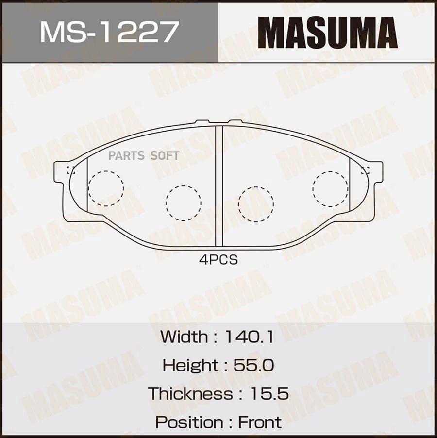 

Тормозные колодки MASUMA дисковые ms1227