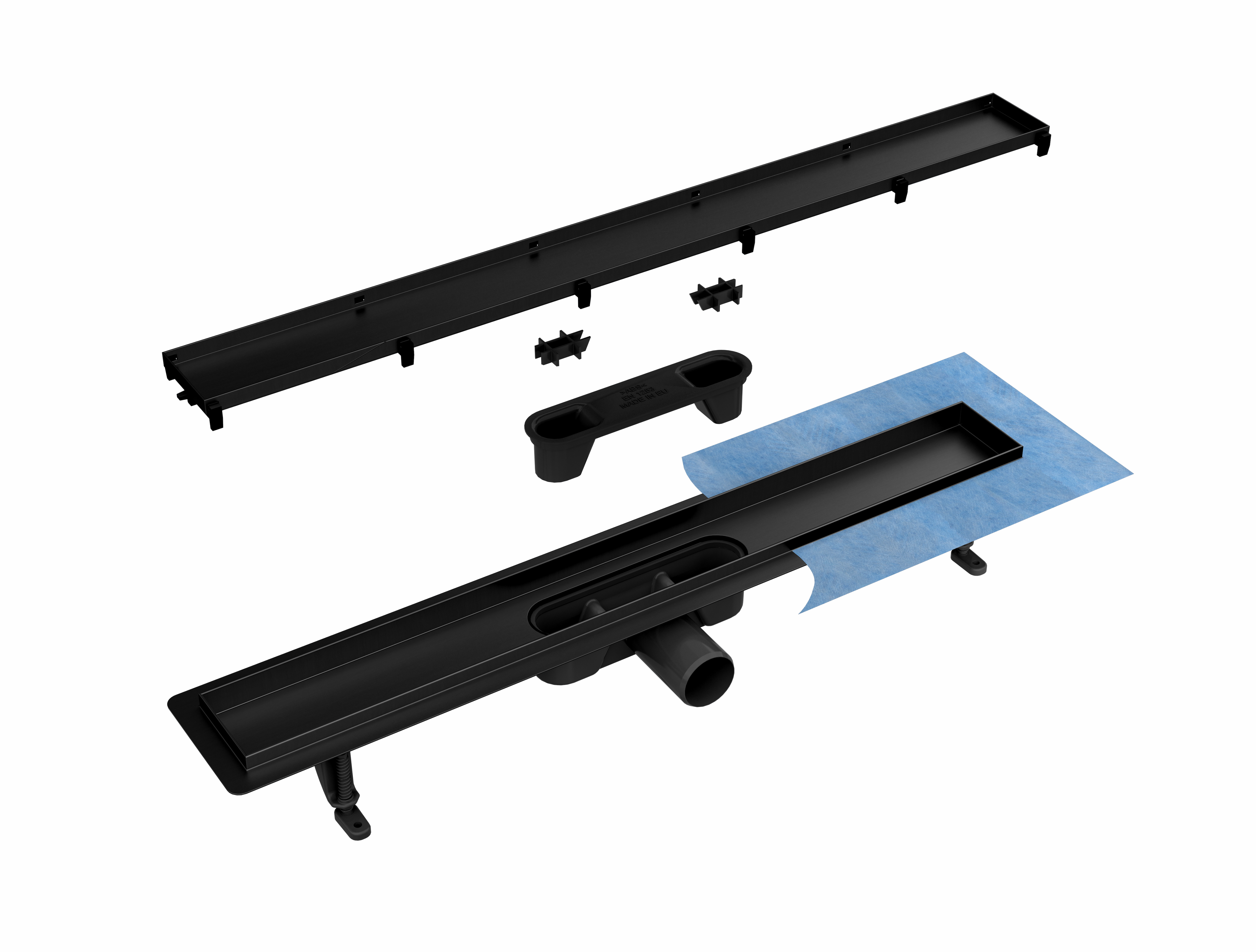 

Душевой лоток DAVETI - BASIC ABS BLACK 80 см трап черный, сухой затвор