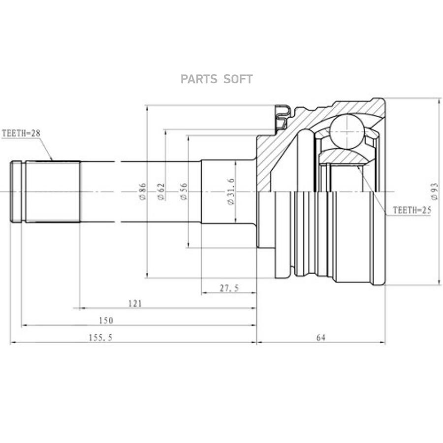 

ШРУС наружный ZIKMAR Z87218R