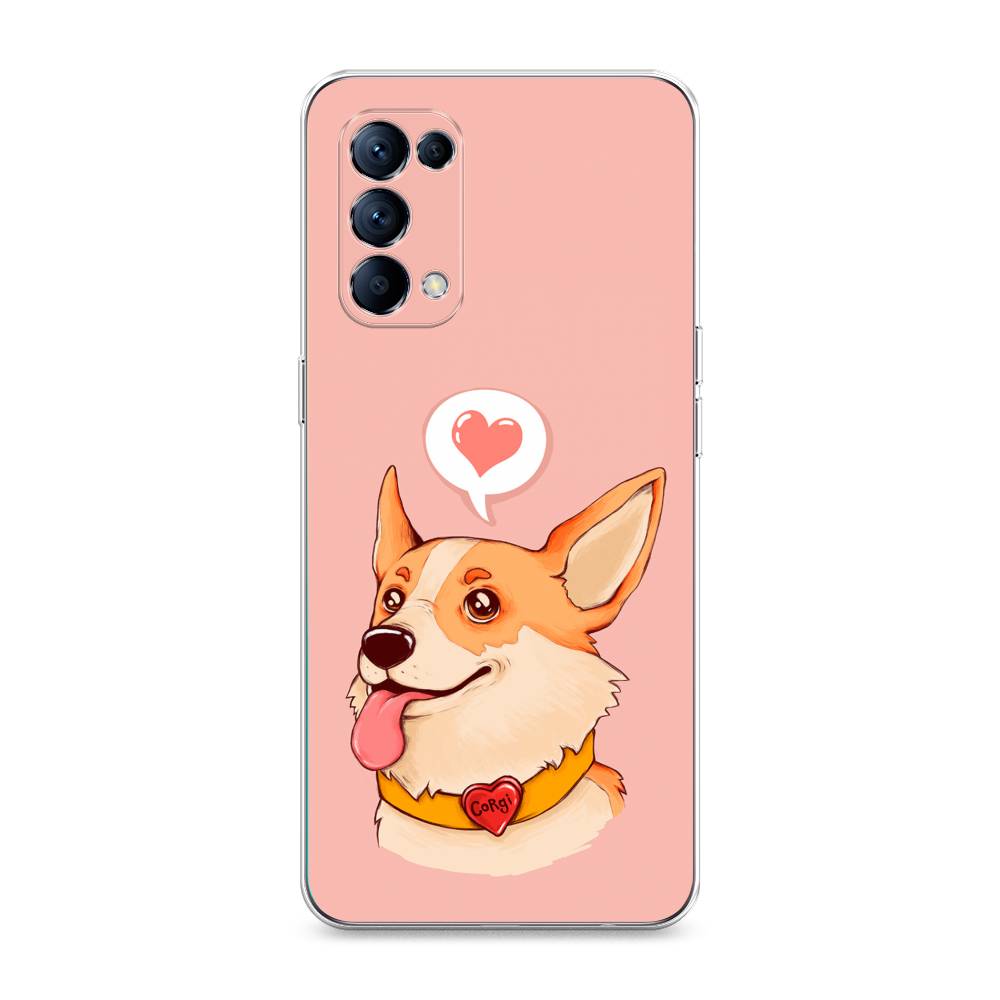 

Чехол для Oppo Reno 5 "Корги язык", Розовый;коричневый, 255250-1