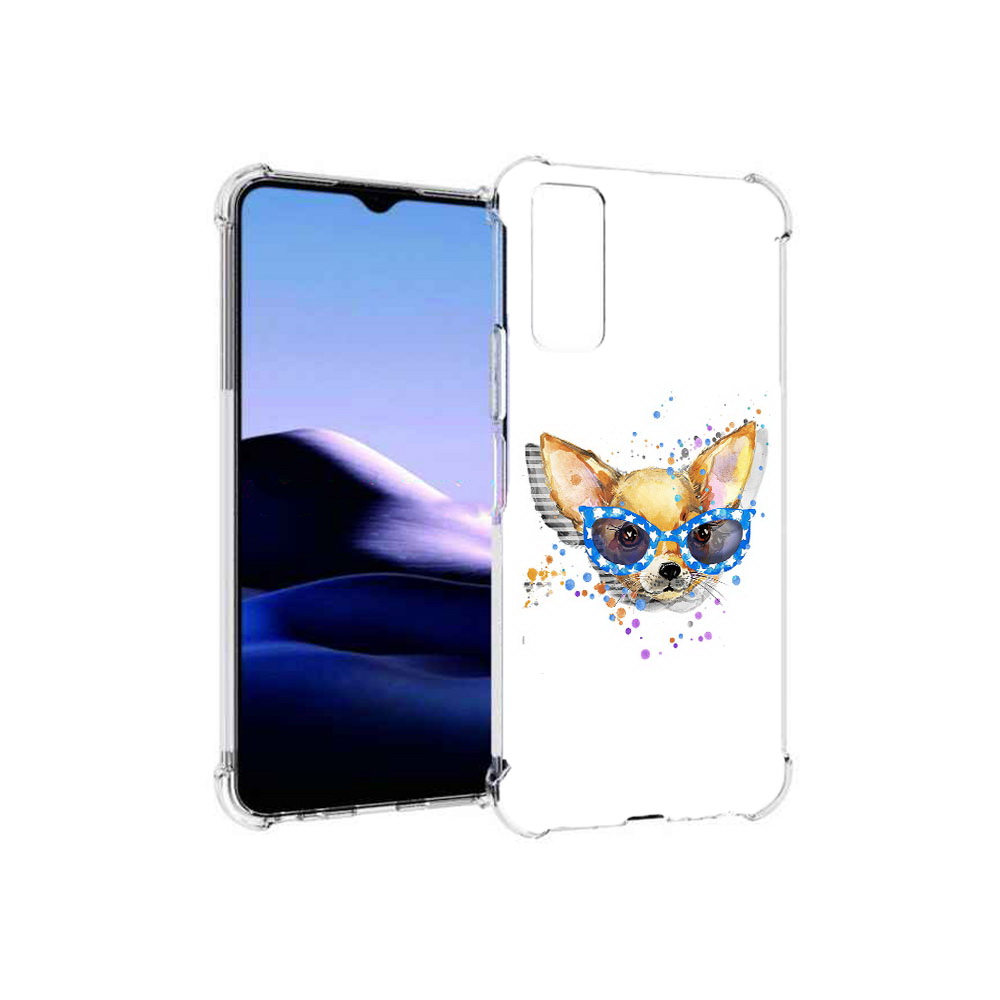 

Чехол MyPads Tocco для Vivo Y20 чихуа-хуа в очках (PT154038.379.691), Прозрачный, Tocco