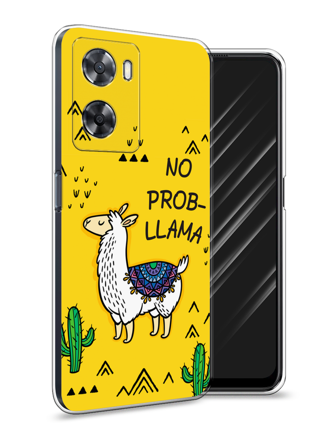 

Чехол Awog на Oppo A77s 4G "No probLLama", Желтый;черный;синий, 2511950-2