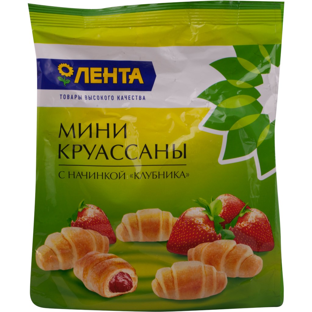 

Мини-круассаны Лента с джемом клубника 180 г