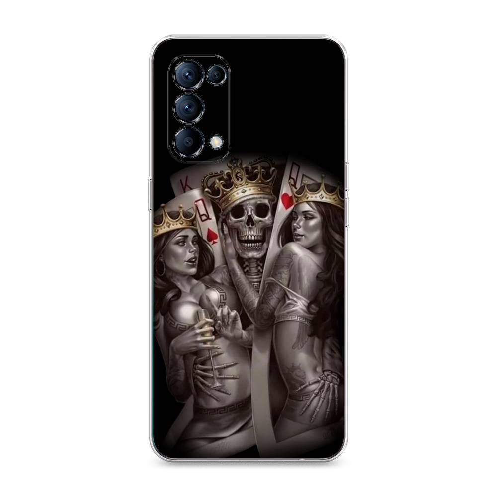 

Чехол для Oppo Reno 5 "Карты король и королевы", Серый;желтый, 255250-6