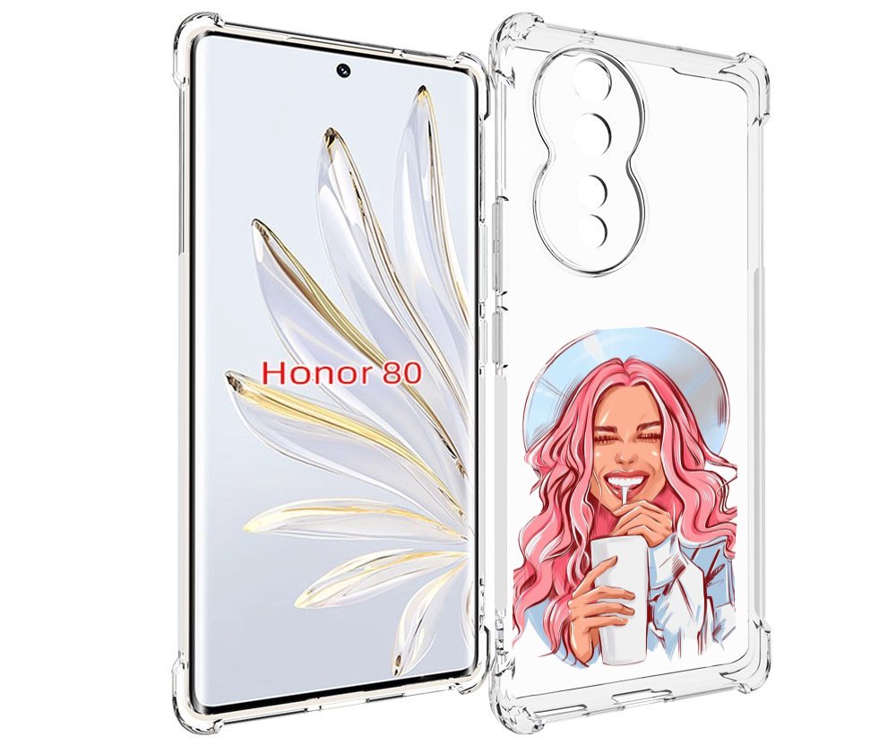 

Чехол MyPads веселая-девушка-модель женский для Honor 80, Прозрачный, Tocco