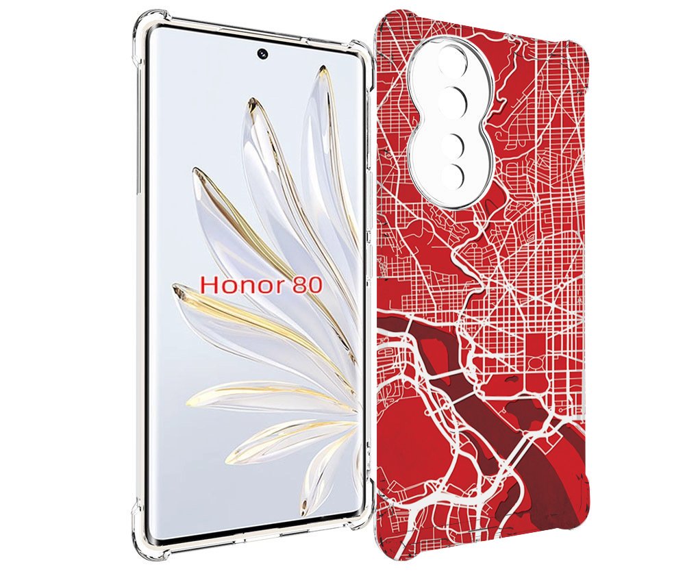 

Чехол MyPads векторная-карта для Honor 80, Прозрачный, Tocco