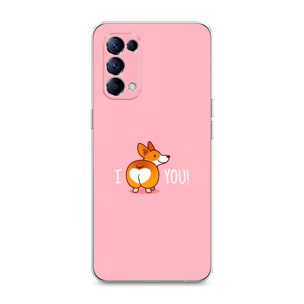 

Чехол для Oppo Reno 5 "Корги I love you", Розовый;коричневый;белый, 255250-1