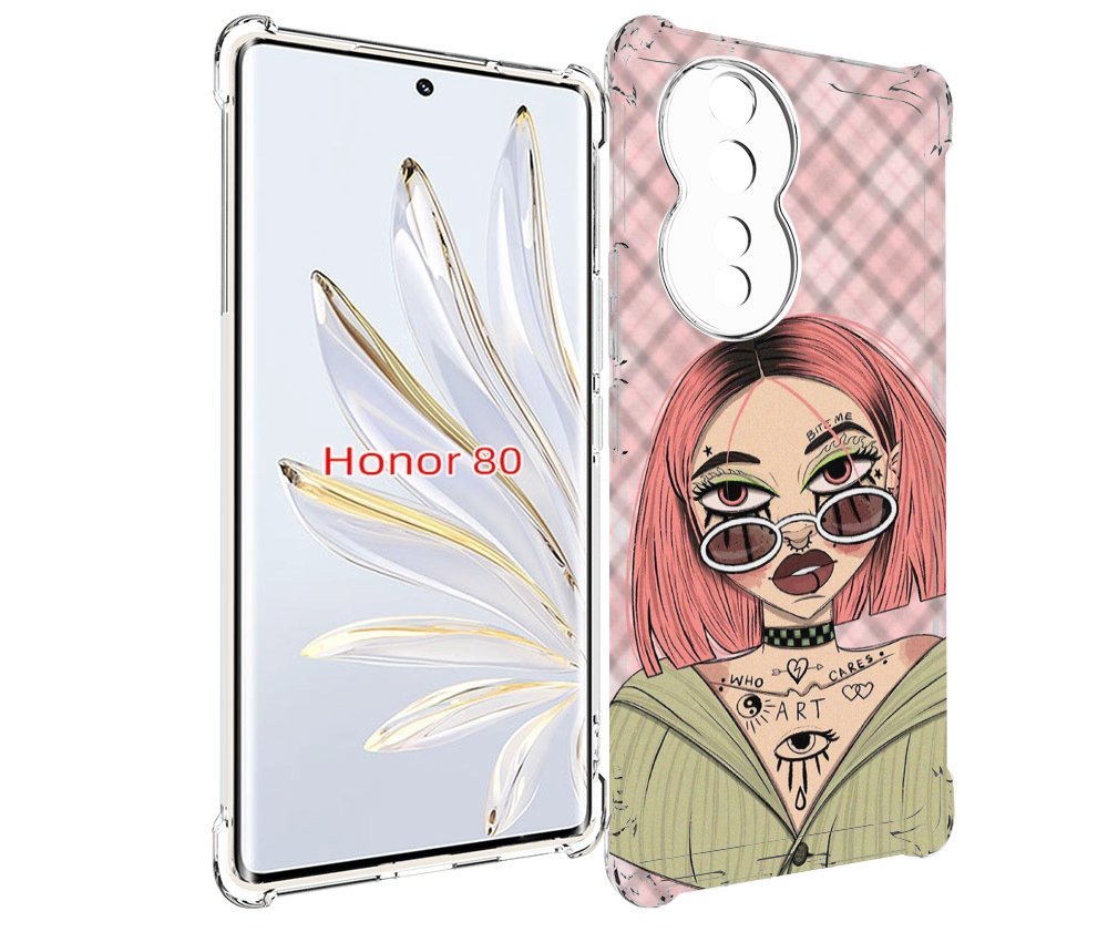 

Чехол MyPads бунтарка-девочка для Honor 80, Прозрачный, Tocco