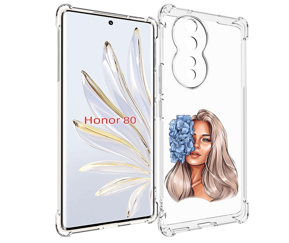 

Чехол MyPads блондинка-с-голубыми-цветами женский для Honor 80, Прозрачный, Tocco