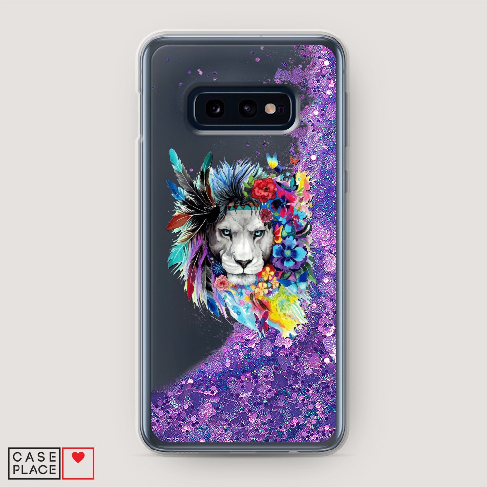 

Жидкий чехол с блестками "Гавайский лев" на Samsung Galaxy S10E