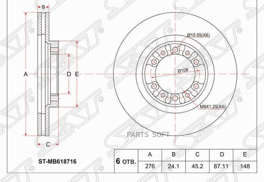 

Диск тормозной перед mitsubishi pajero ii/sport/challenger v2#/3#/4#k9# 91-/delica/l200