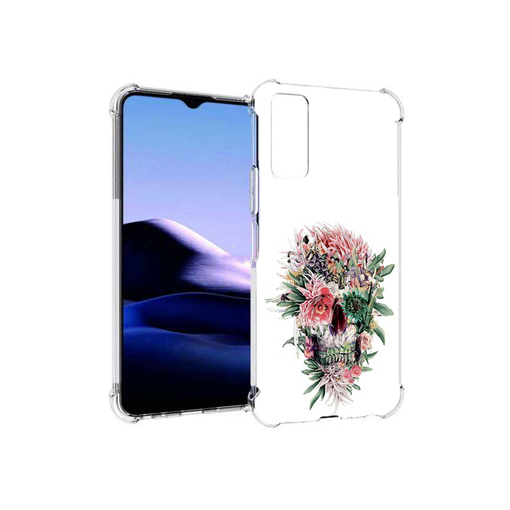 

Чехол MyPads Tocco для Vivo Y20 череп из цветов (PT154038.379.677), Прозрачный, Tocco