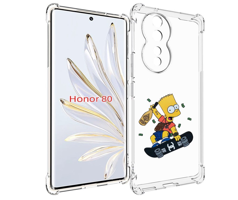 

Чехол MyPads барт-скейтер детский для Honor 80, Прозрачный, Tocco