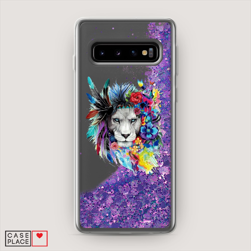 

Жидкий чехол с блестками "Гавайский лев" на Samsung Galaxy S10 +, 27192-1
