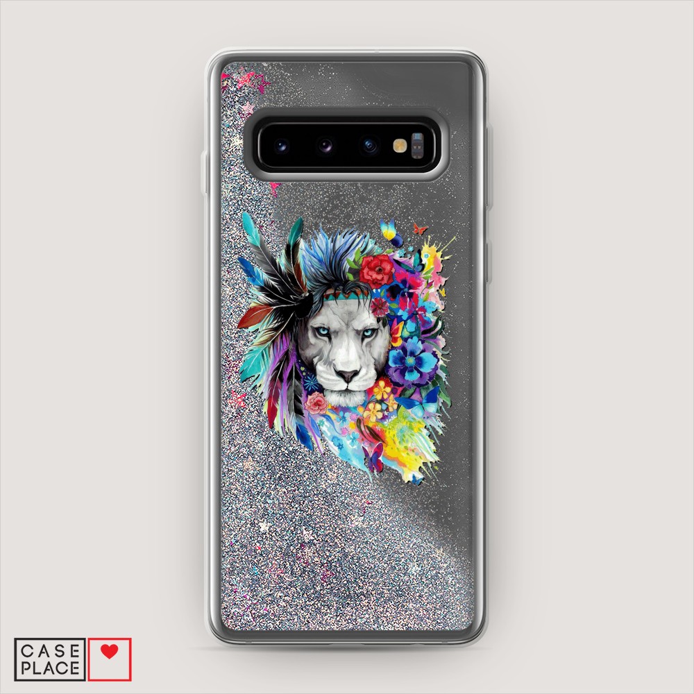 

Жидкий чехол с блестками "Гавайский лев" на Samsung Galaxy S10 +, 27191-1