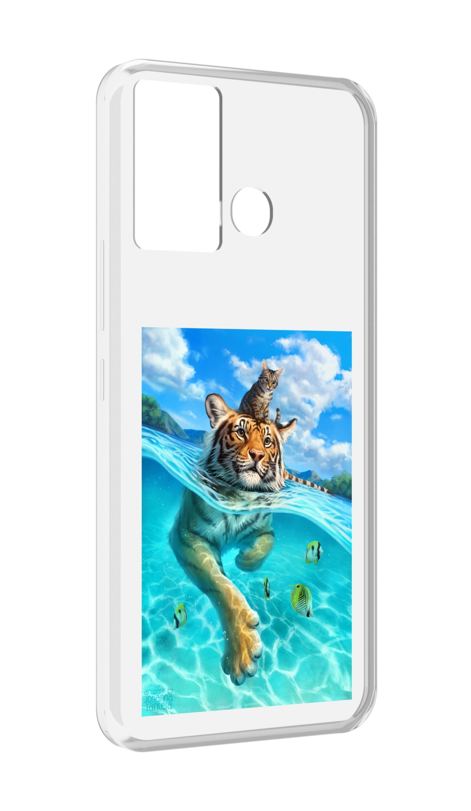 

Чехол MyPads Кот-на-тигре для Infinix Hot 12 Play, Прозрачный, Tocco