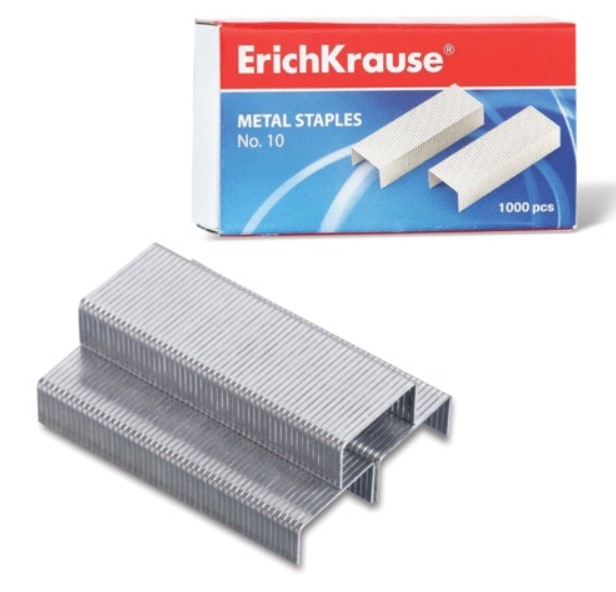 

Скобы № 10 ErichKrause, Серебристый
