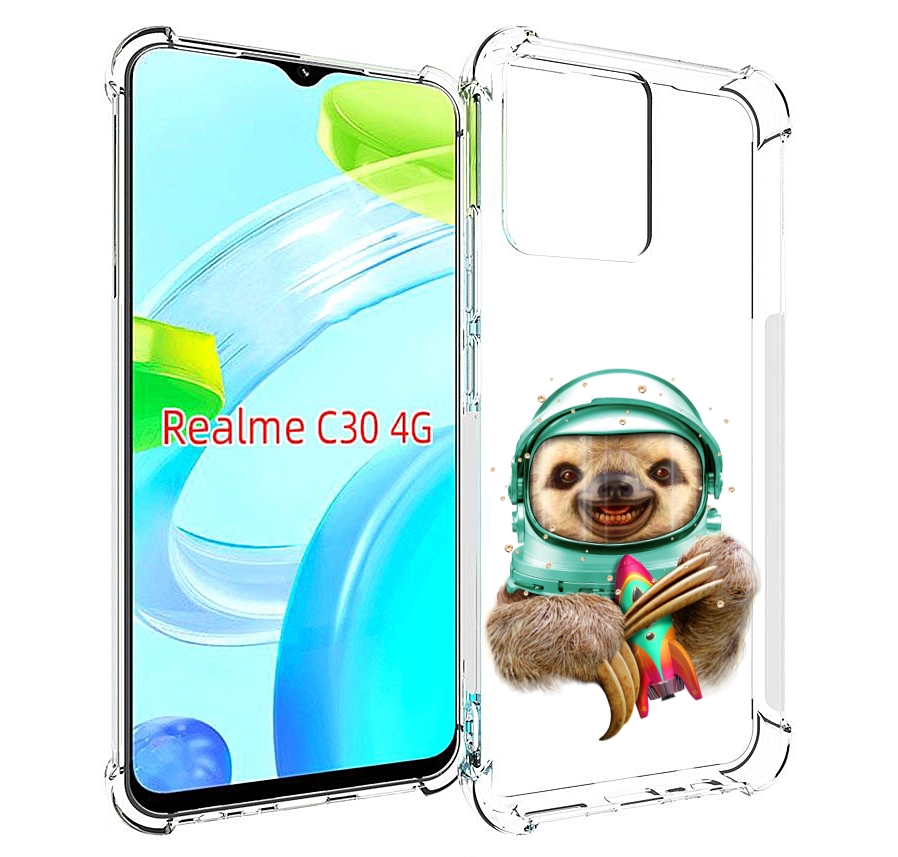 

Чехол MyPads Ленивец астронавт для Realme C30 4G / Narzo 50i Prime, Прозрачный, Tocco