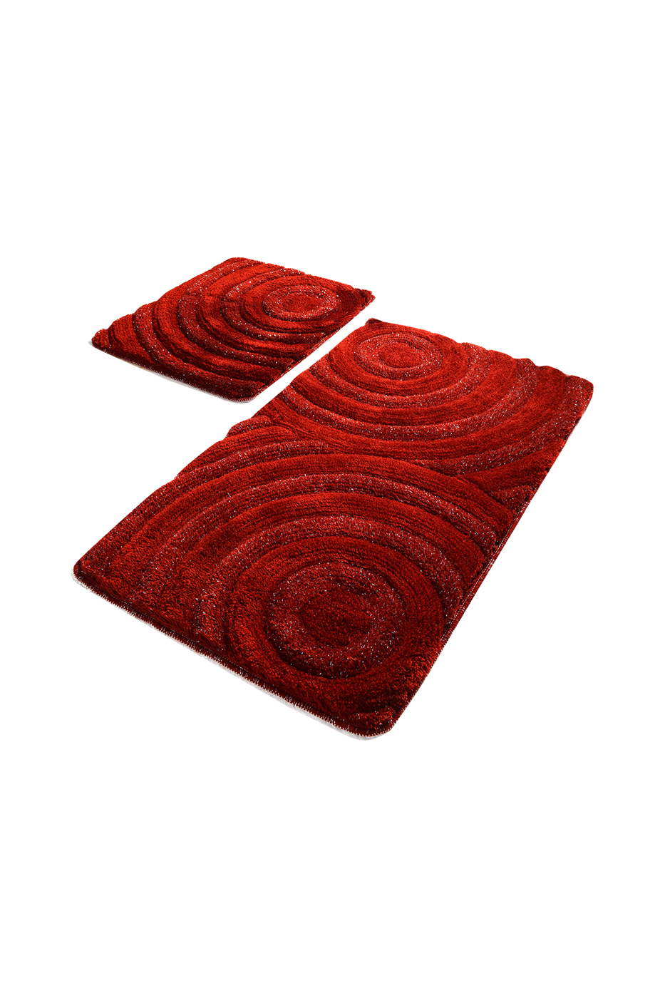 фото Набор ковриков для ванной (2шт): 60x100, 50x60 см; chilai home, красный, 8697182800108