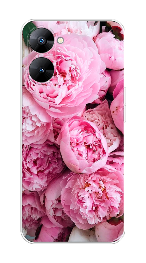 

Чехол на Realme V30 5G/V30T 5G "Розовые пионы", Бежевый;розовый, 2513550-2