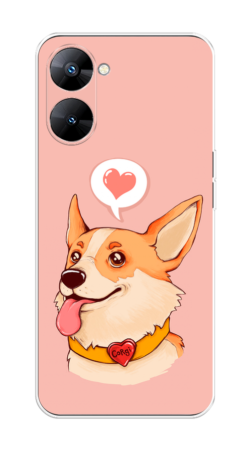 

Чехол на Realme V30 5G/V30T 5G "Корги язык", Розовый;коричневый, 2513550-1