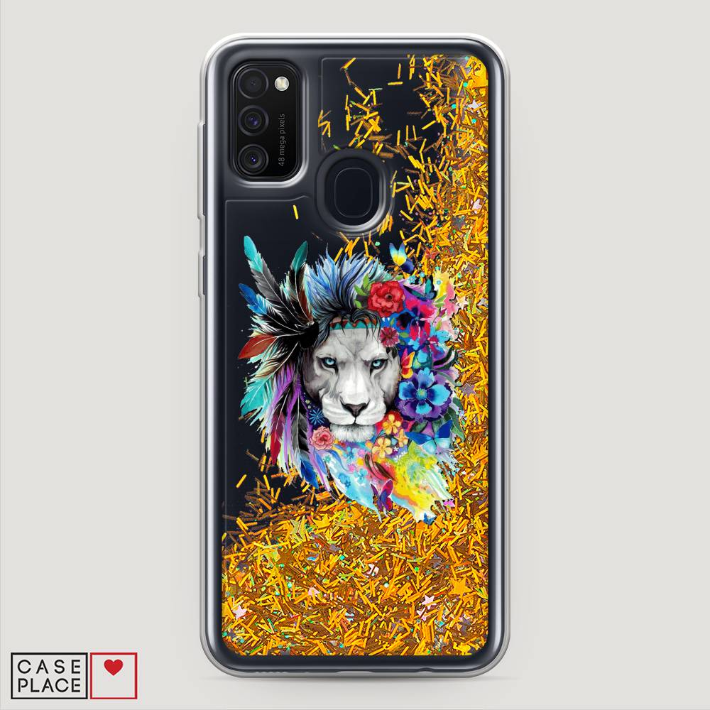

Жидкий чехол с блестками "Гавайский лев" на Samsung Galaxy M21, 29790-1