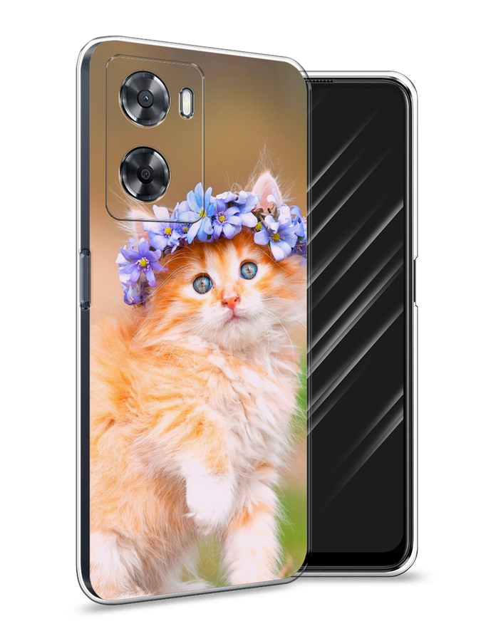 

Чехол Awog на Oppo A77s 4G "Рыжий кот в венке", Коричневый;синий, 2511950-1