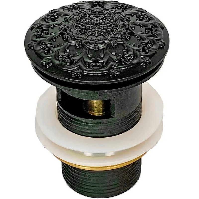 

Донный клапан Milacio MC.010.BL click-clack Черный, Черный глянцевый