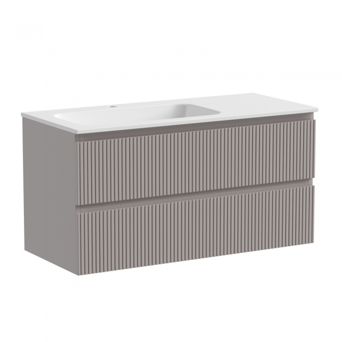 

Тумба с раковиной Sancos Snob T 100 L SNT100LSM+CN7014 Doha Soft, Серый, Snob T