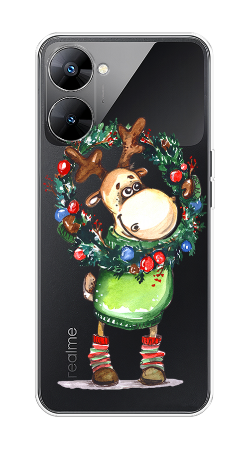 

Чехол на Realme V30 5G/V30T 5G "Олень с новогодним венком", 2513450-4