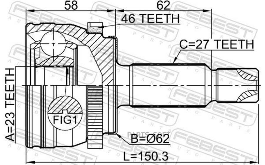 

Шрус наружный 23x64.5x27 FEBEST 1210-CRE16A46