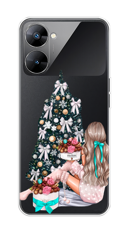 

Чехол на Realme V30 5G/V30T 5G "New Year", Зеленый;бежевый;голубой, 2513450-5