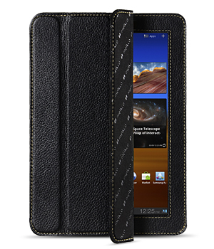 фото Кожаный чехол melkco для samsung galaxy tab 7.7" p6810/p6800 - slimme cover - чёрный