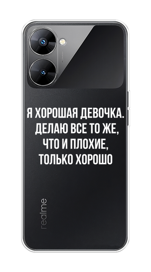 

Чехол на Realme V30 5G/V30T 5G "Хорошая девочка", Серебристый, 2513450-6