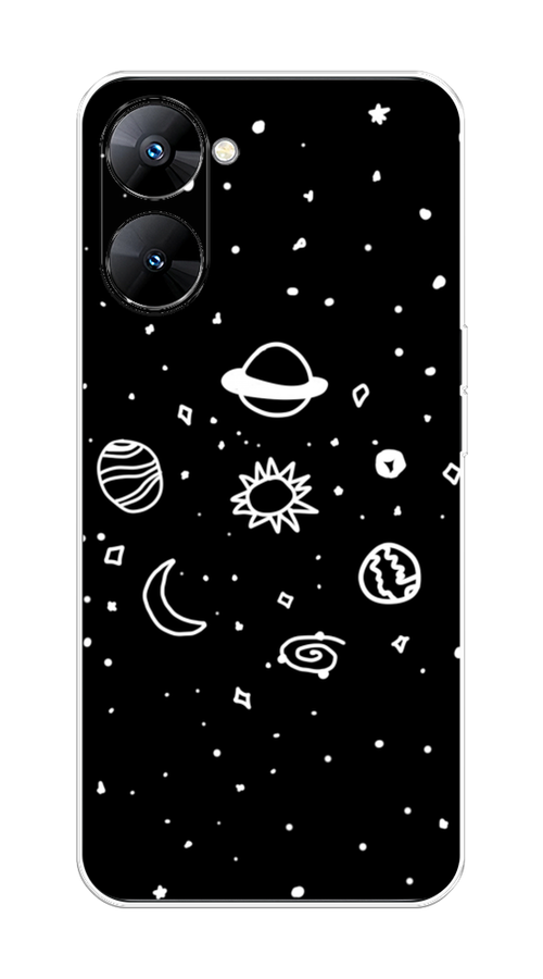 

Чехол на Realme V30 5G/V30T 5G "Дудл солнечной системы", Бежевый;серый, 2513450-2