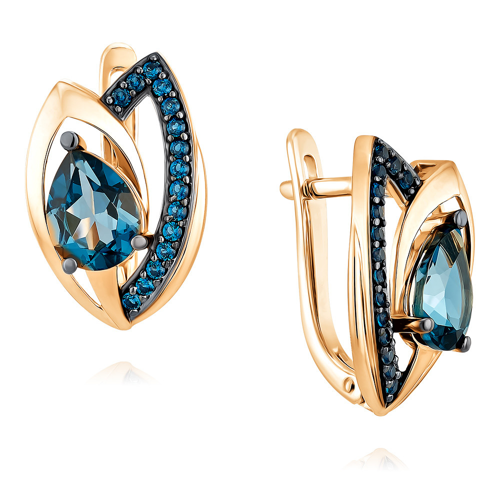 

Серьги из красного золота с топазом ADAMAS 2417936-А500Ч-660, 2417936-А500Ч-660