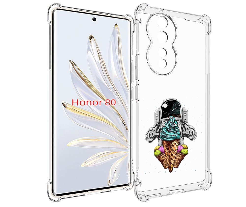 

Чехол MyPads астронавт-любит-мороженное для Honor 80, Прозрачный, Tocco